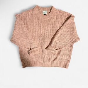 Universal Thread Women's Pink Textured Crew Neck Sweater